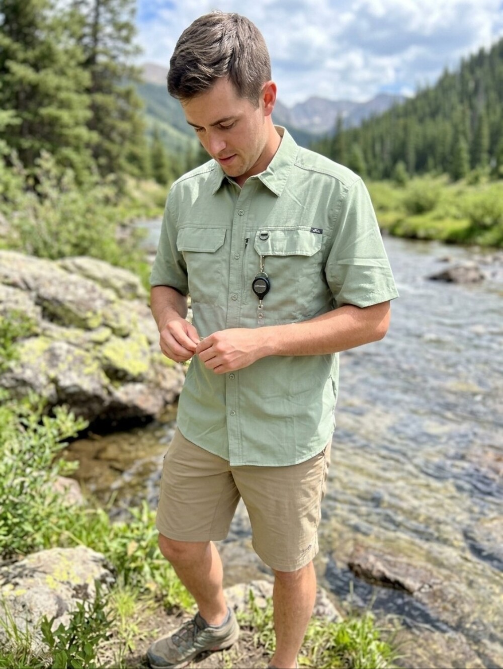 Eddie Bauer Men's Short-Sleeve Woven Tech/Fishing Shirt